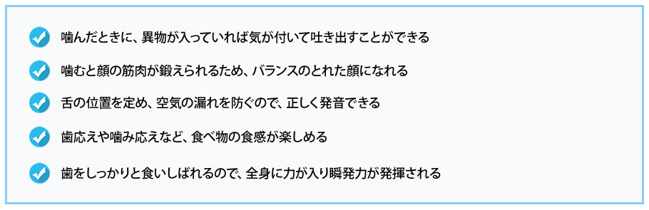 「歯の」噛む以外の働きとは